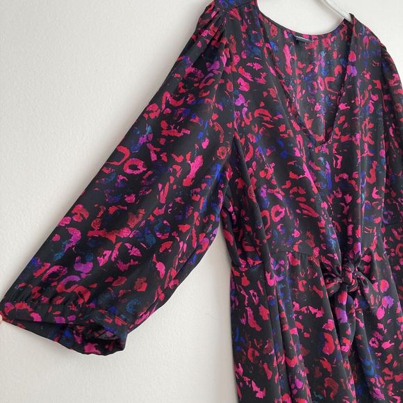 Torrid Womens Plus Leopard Print Georgette Tie-Front Peplum Blouse Plus Size 1 - Picture 5 of 11